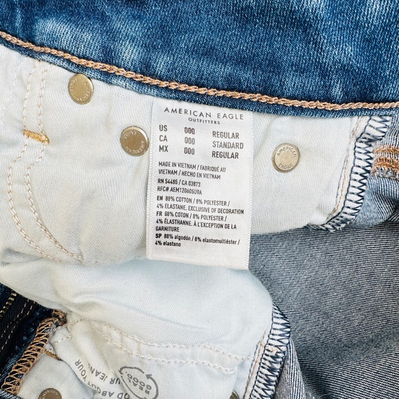American Eagle Super Hi-Rise Jegging distressed sz 000 - Picture 8 of 10
